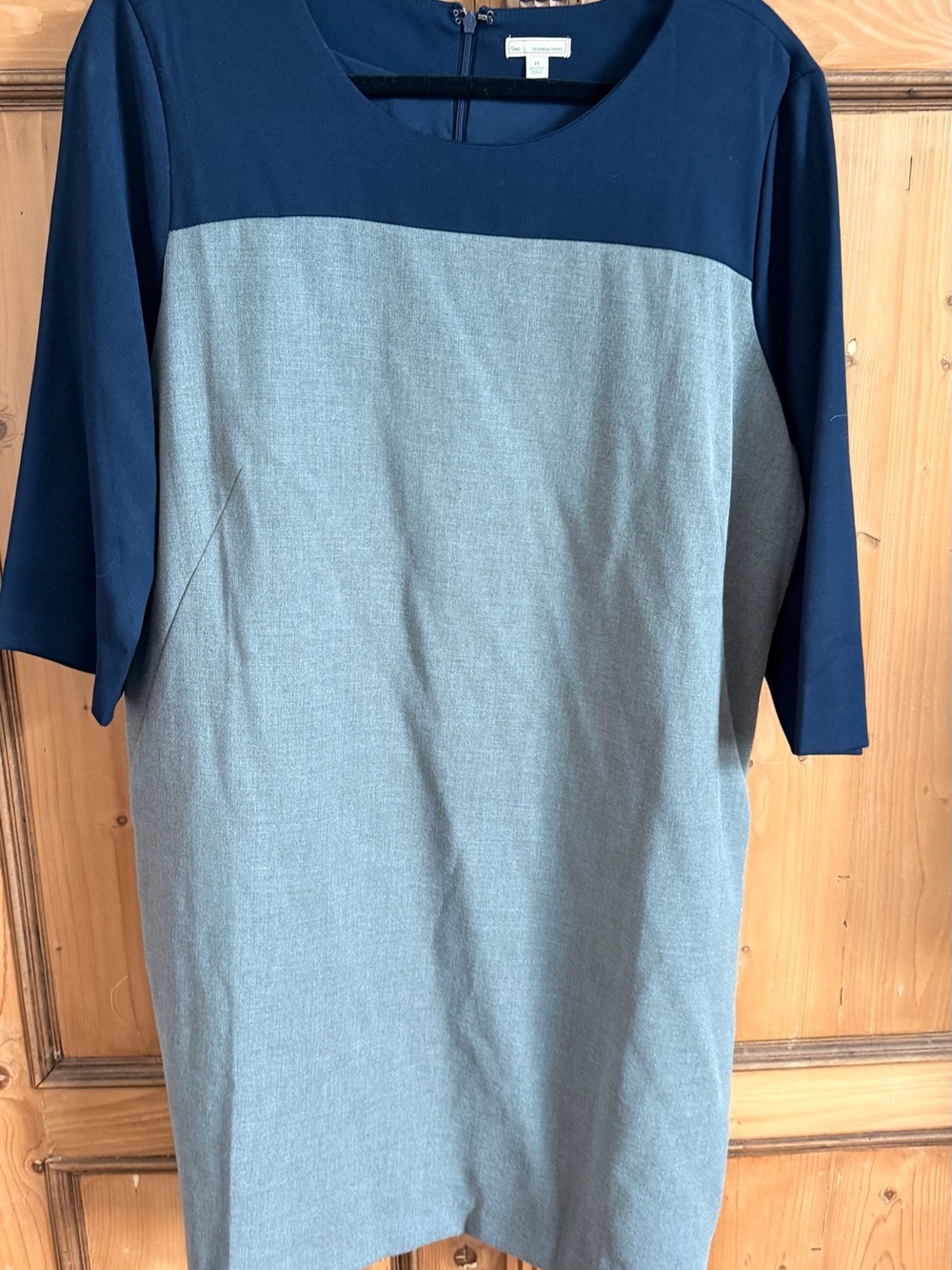 NWOT GAP Navy and Heather Gray Colorblock Shift Dress